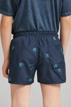 Bañador Bóxer con Bordado de Tortugas para Niños