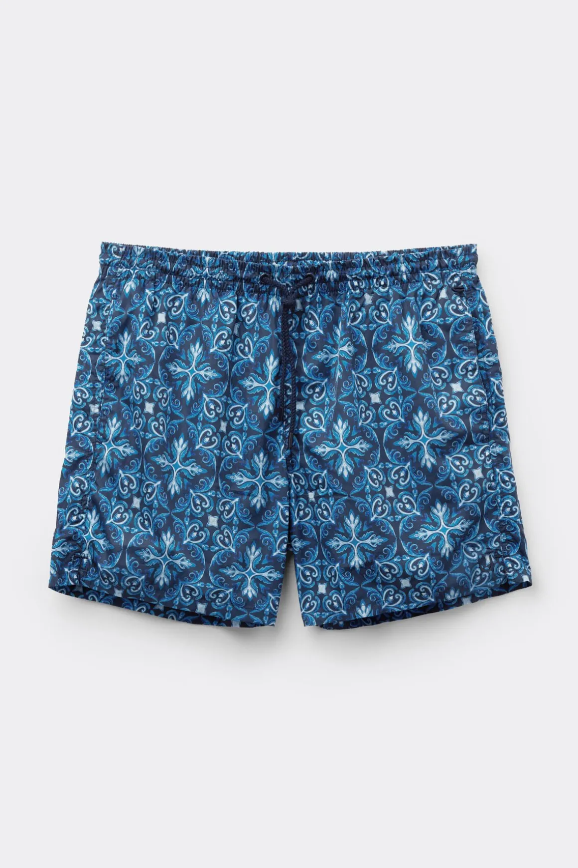 Bañador Bóxer con Estampado Mayólica Azul