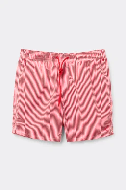 Bañador Bóxer con Estampado de Raya Roja