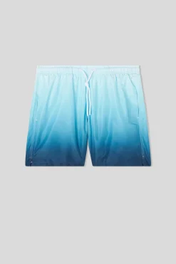 Bañador Bóxer con Estampado Degradado Azul