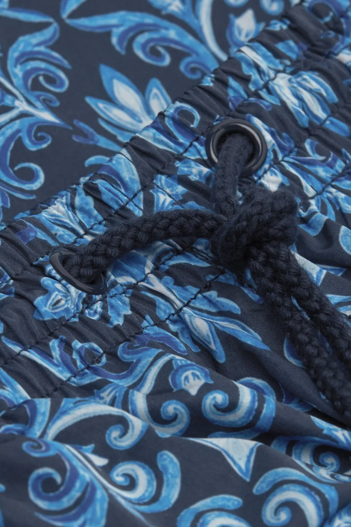 Bañador Bóxer con Estampado Mayólica Azul