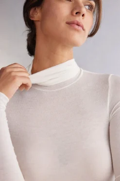 Body de Cuello Alto de Modal Ultraligero con Cashmere
