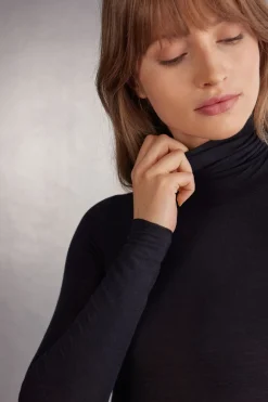 Body de Cuello Alto de Modal Ultraligero con Cashmere