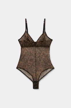 Body de Tul Estampado Animal Always Glamorous