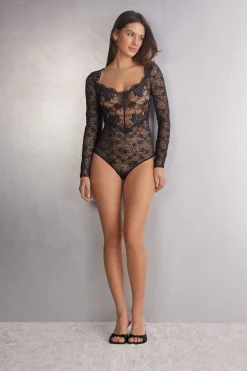 Body Manga Larga de Encaje The Simplest Pleasures