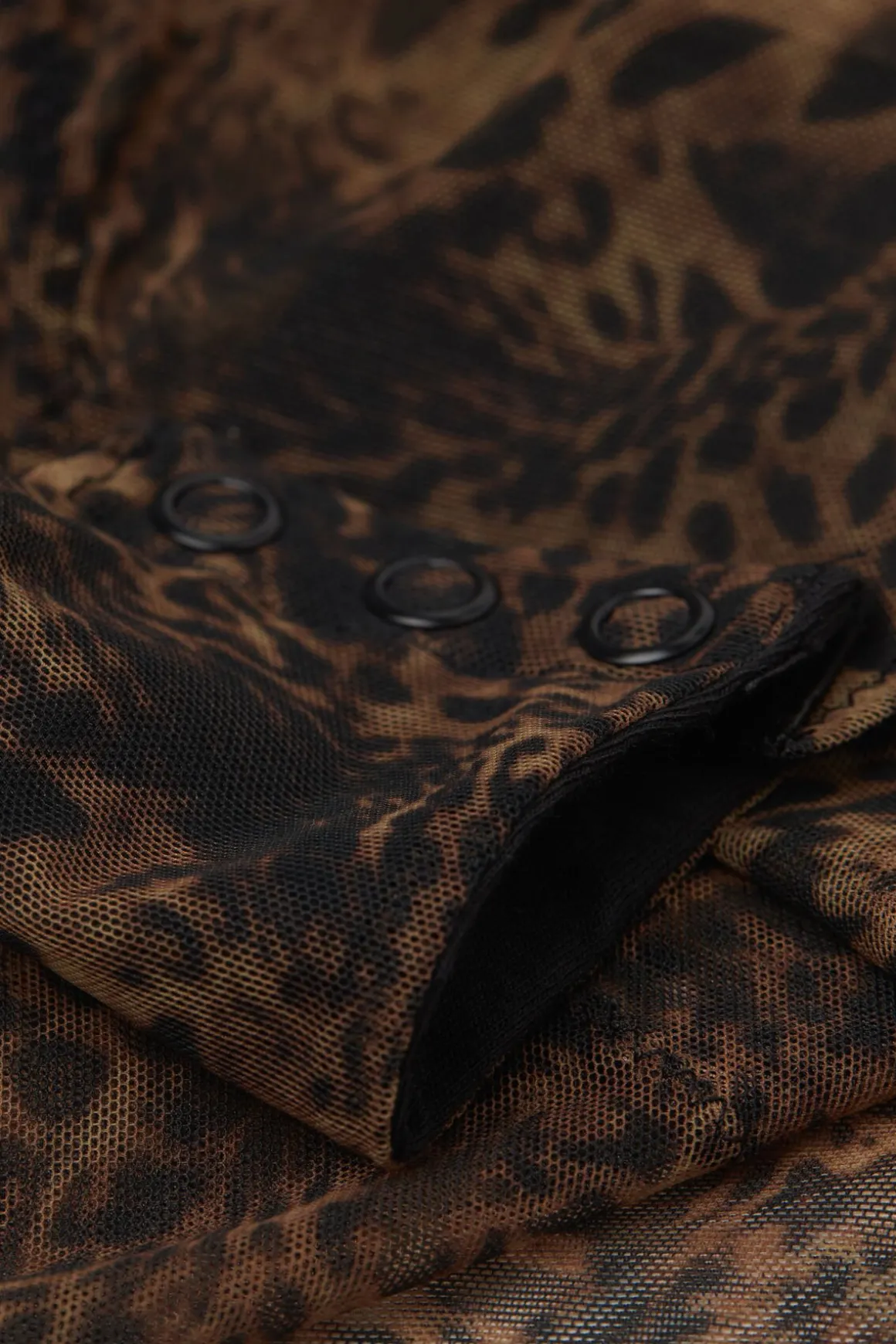Body Manga Larga de Tul Estampado Animal Always Glamorous