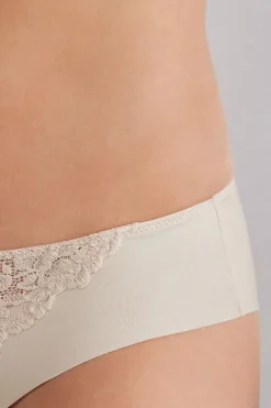 Braguita de algodón sin costuras con encaje