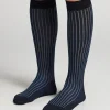Calcetines Largos de Algodón Hilo de Escocia Canalé