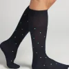 Calcetines Largos de Hilo de Escocia Estampados