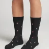 Calcetín Corto de Algodón Estampado