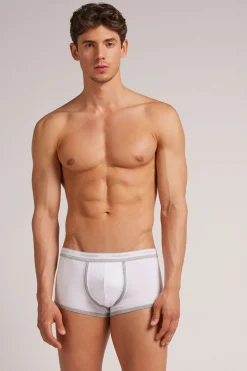 Calzoncillos bóxer en algodón para hombre elastizado con logotipo