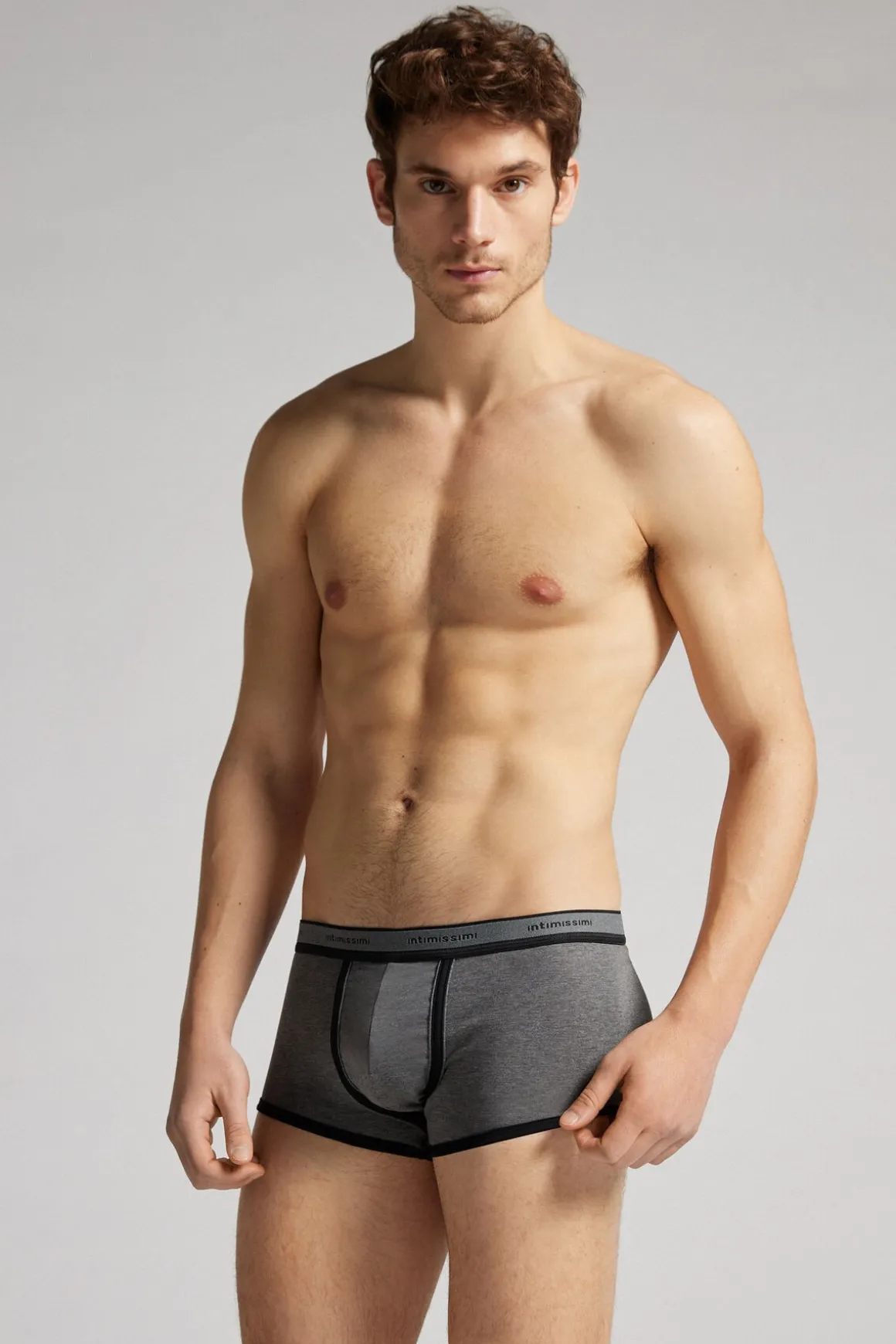 Calzoncillos bóxer en algodón para hombre elastizado con logotipo