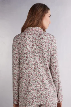Camisa con Abertura Frontal Floral Romance