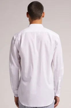 Camisa con Cuello Mao de Lino y Algodón