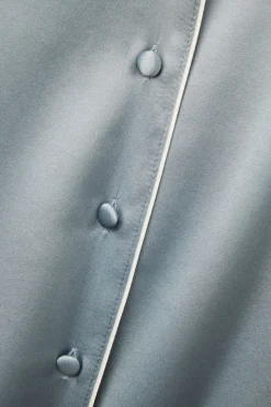 Camisa de Manga Corta de Seda de Corte Masculino