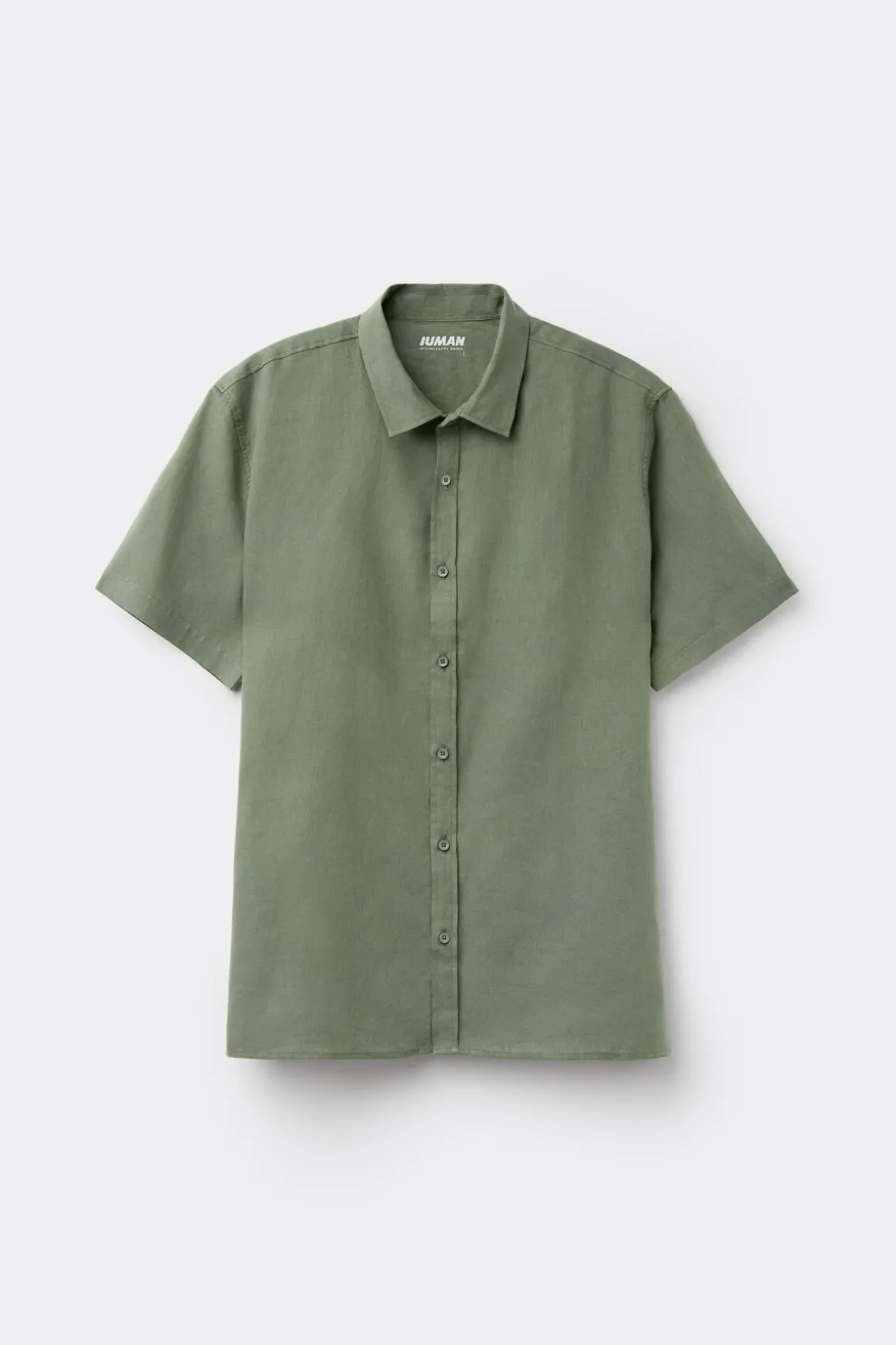 Camisa de Manga Corta en Lino y Algodón