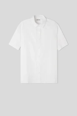 Camisa de Manga Corta en Lino y Algodón