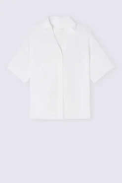 Camisa de Manga Corta en Tela de Lino