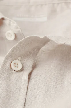 Camisa de Manga Corta en Lino y Algodón