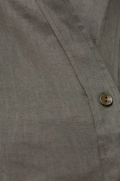 Camisa de Manga Corta en Tela de Lino