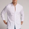 Camisa de Manga Larga de Algodón Jaspeado