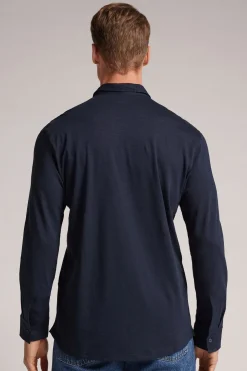 Camisa de Manga Larga de Algodón Jaspeado