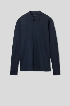 Camisa de Manga Larga de Algodón Jaspeado