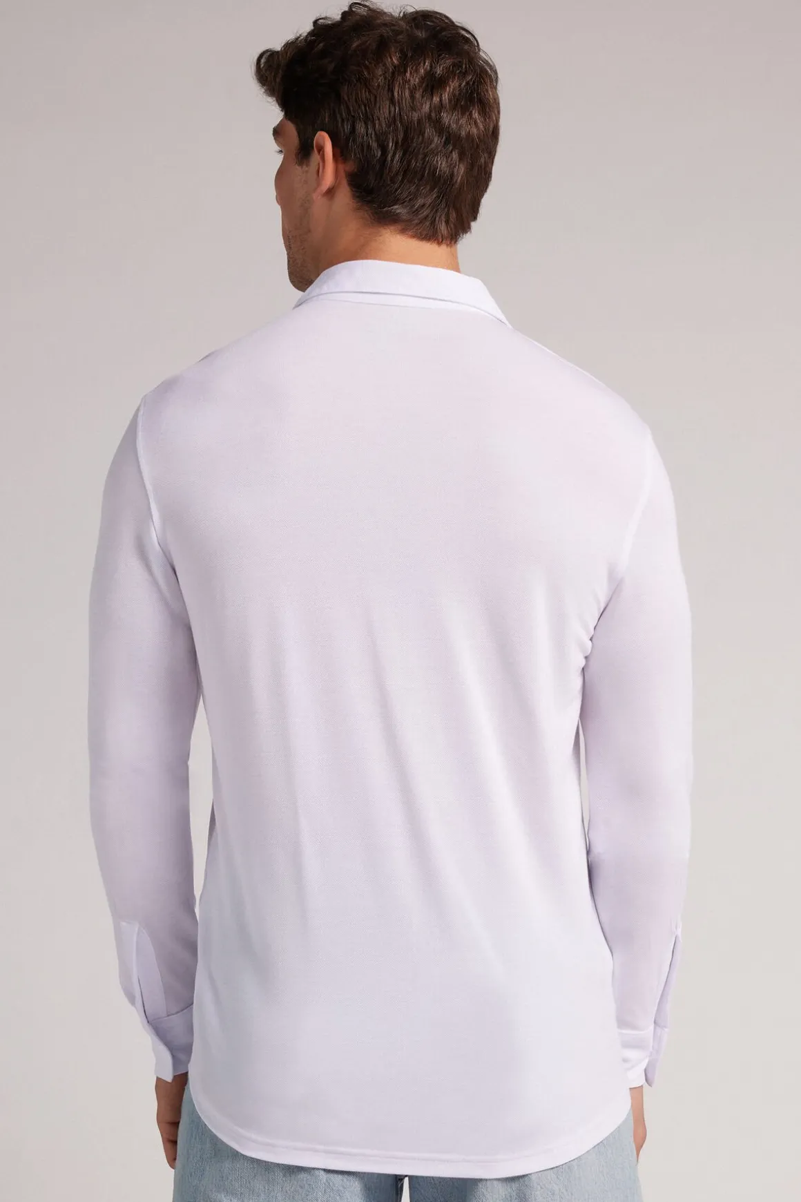 Camisa de Piqué de Modal y Seda
