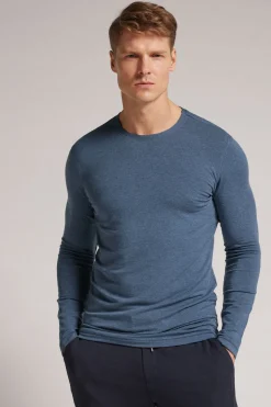 Camiseta básica de manga larga para hombre de modal