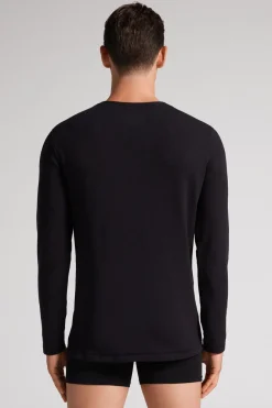 Camiseta básica de manga larga para hombre de modal