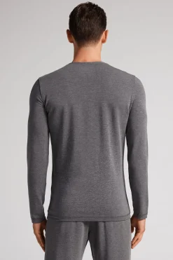 Camiseta básica de manga larga para hombre de modal