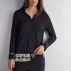 Camiseta con Abertura Frontal de Modal Pretty Flowers