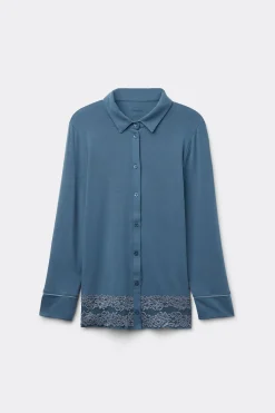 Camiseta con Abertura Frontal de Modal Pretty Flowers