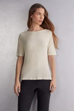 Camiseta con Cuello Barco en Fresh Bamboo