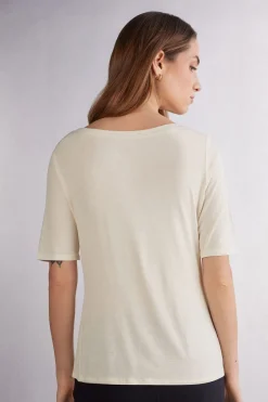 Camiseta con Cuello Barco en Fresh Bamboo
