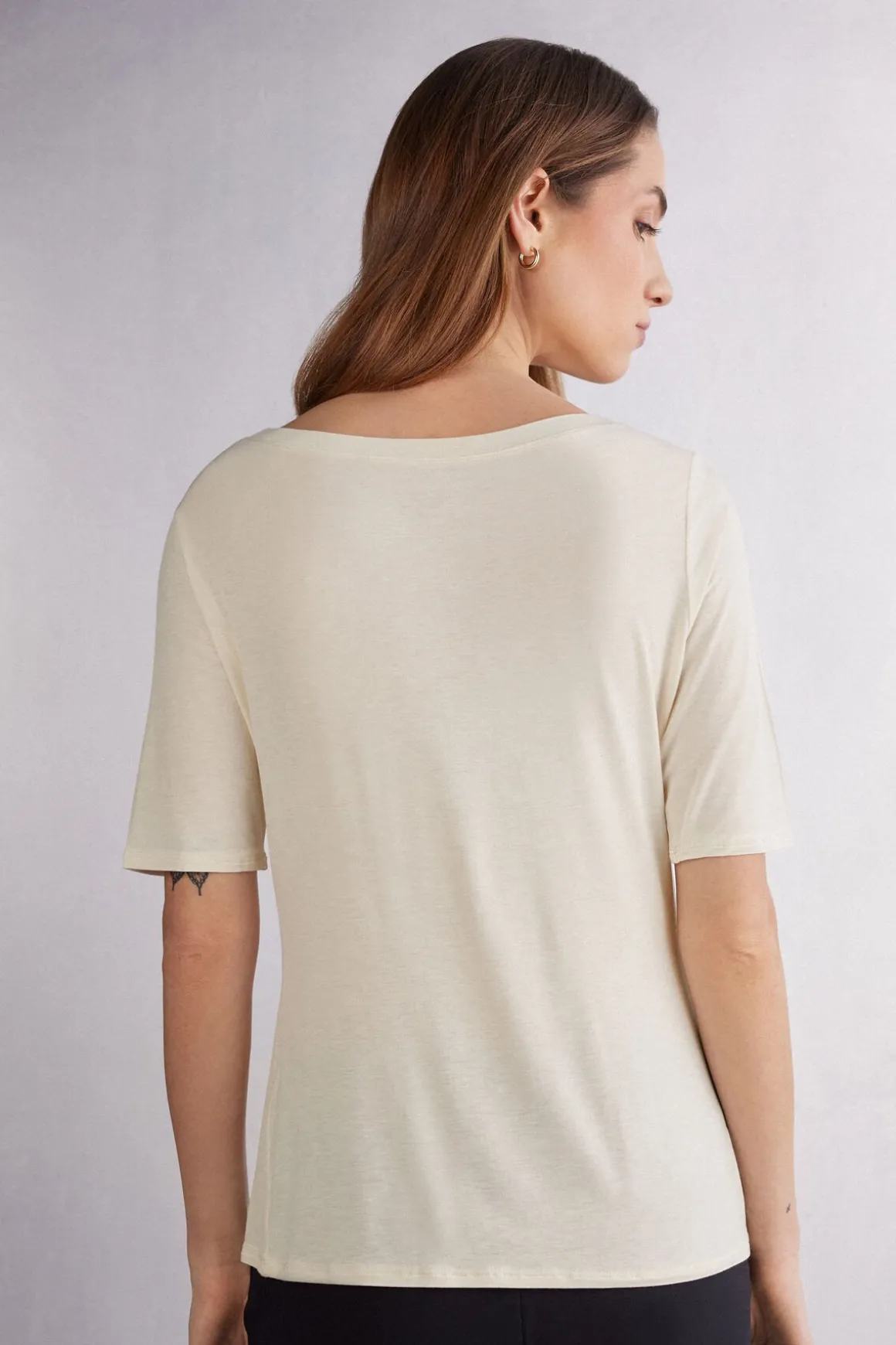 Camiseta con Cuello Barco en Fresh Bamboo
