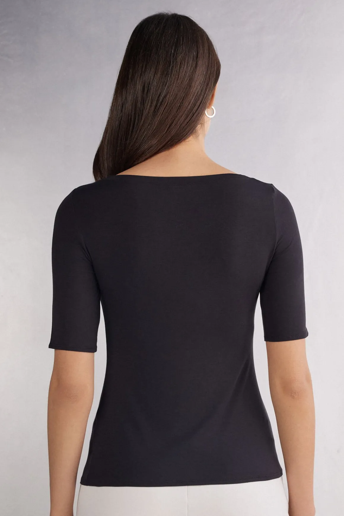 Camiseta con Cuello Barco en Fresh Bamboo