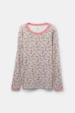 Camiseta con Cuello Barco Floral Romance