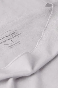 Camiseta con cuello barco en cashmere de manga Larga