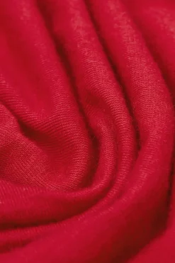 Camiseta con cuello barco en cashmere de manga Larga