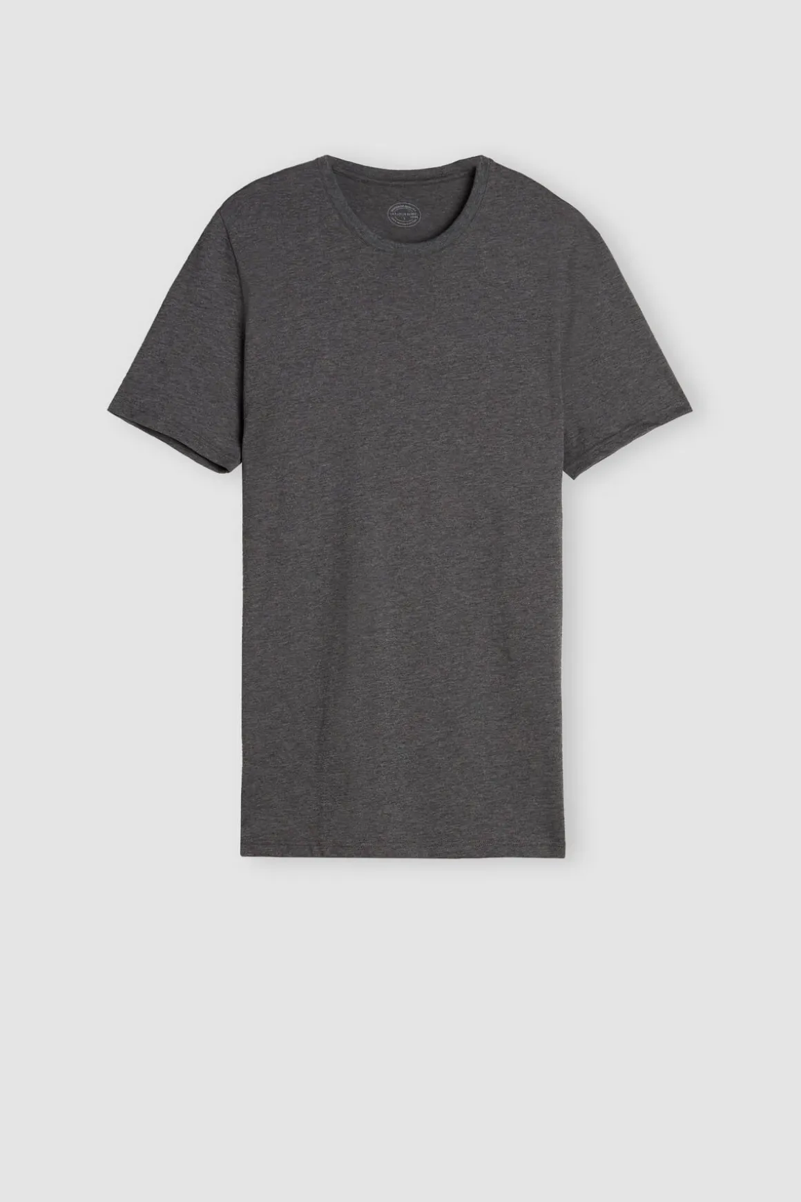 Camiseta con cuello redondo de algodón superior