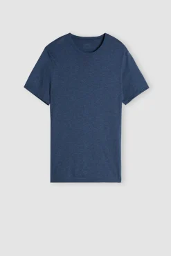 Camiseta con cuello redondo de algodón superior