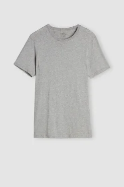 Camiseta con cuello redondo de algodón superior