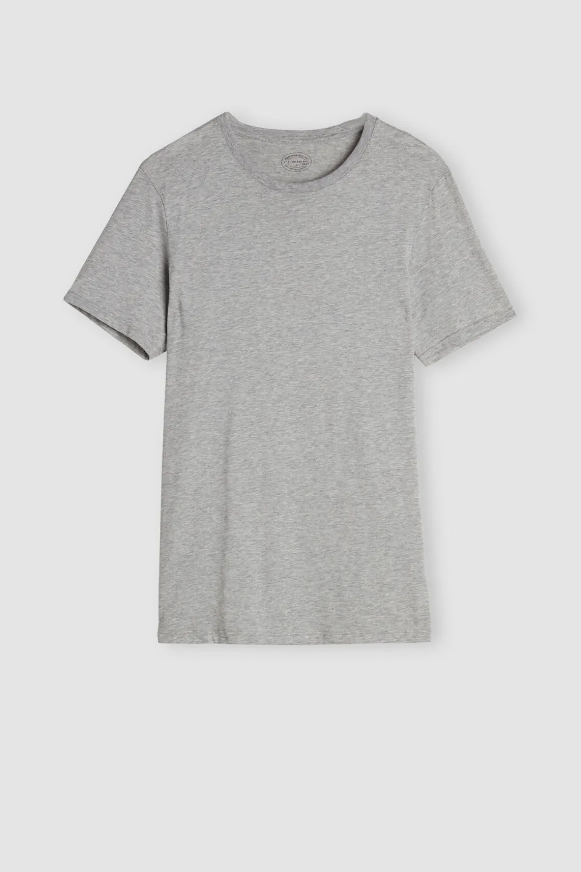 Camiseta con cuello redondo de algodón superior