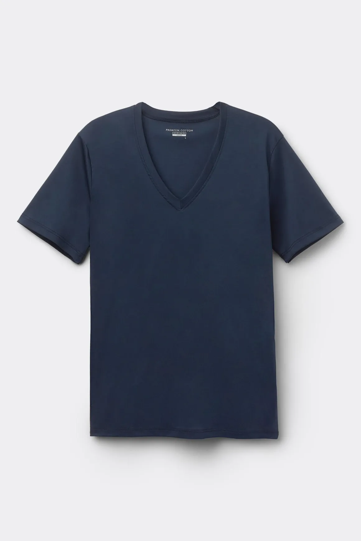 Camiseta con Escote de Pico de Algodón Premium
