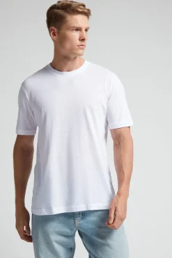 Camiseta de Corte Recto de Algodón Superior Extrafino
