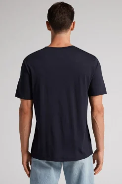 Camiseta de Corte Recto de Algodón Superior Extrafino
