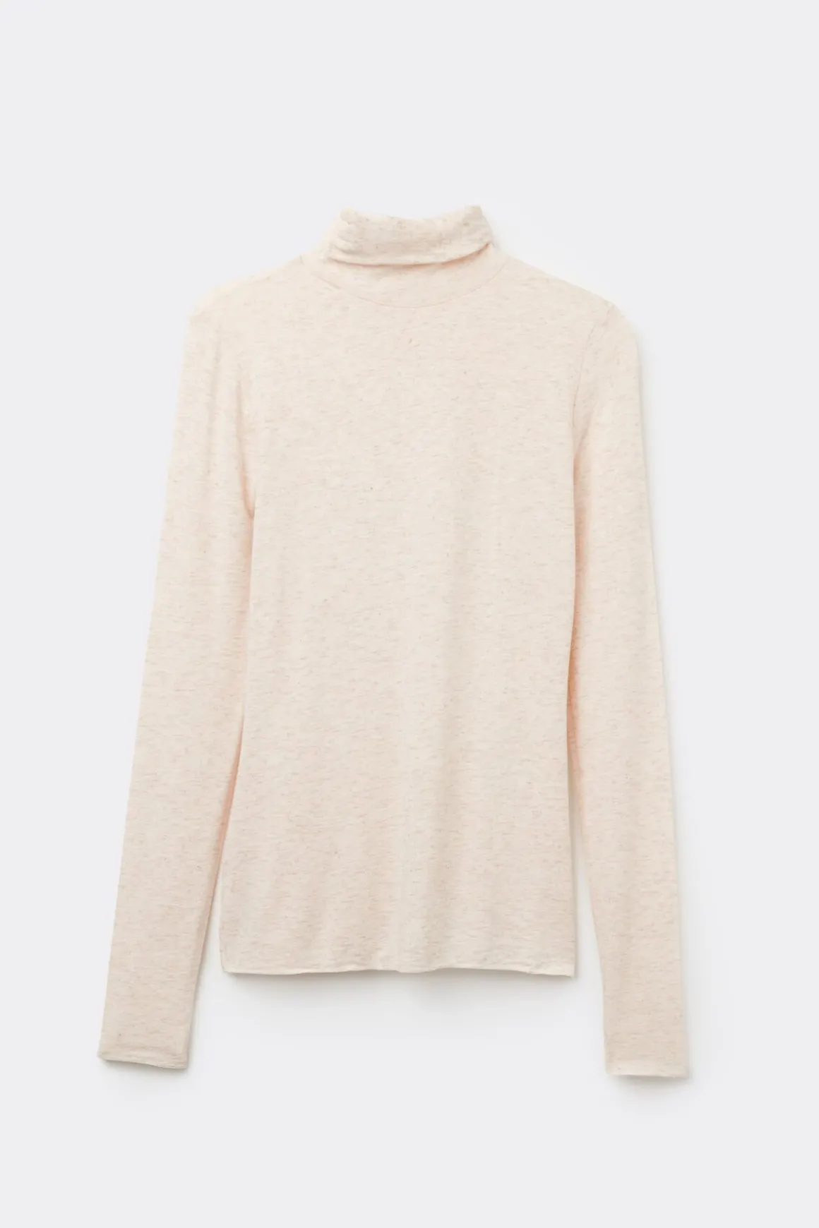 Camiseta de Cuello Alto de Modal Ligero con Cashmere Lamé