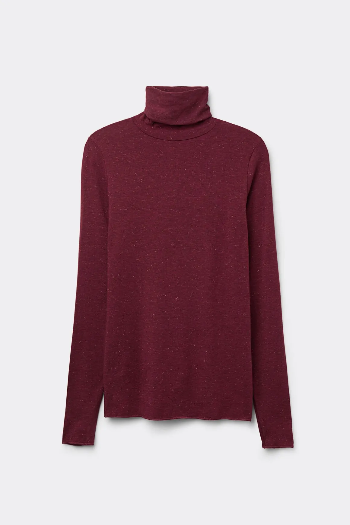Camiseta de Cuello Alto de Modal Ligero con Cashmere Lamé