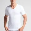 Camiseta de cuello pico en algodón superior
